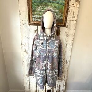 Vintage 90s G4000 pastel Southwestern Pattern Fleece zip up Sweater Outdoorsman